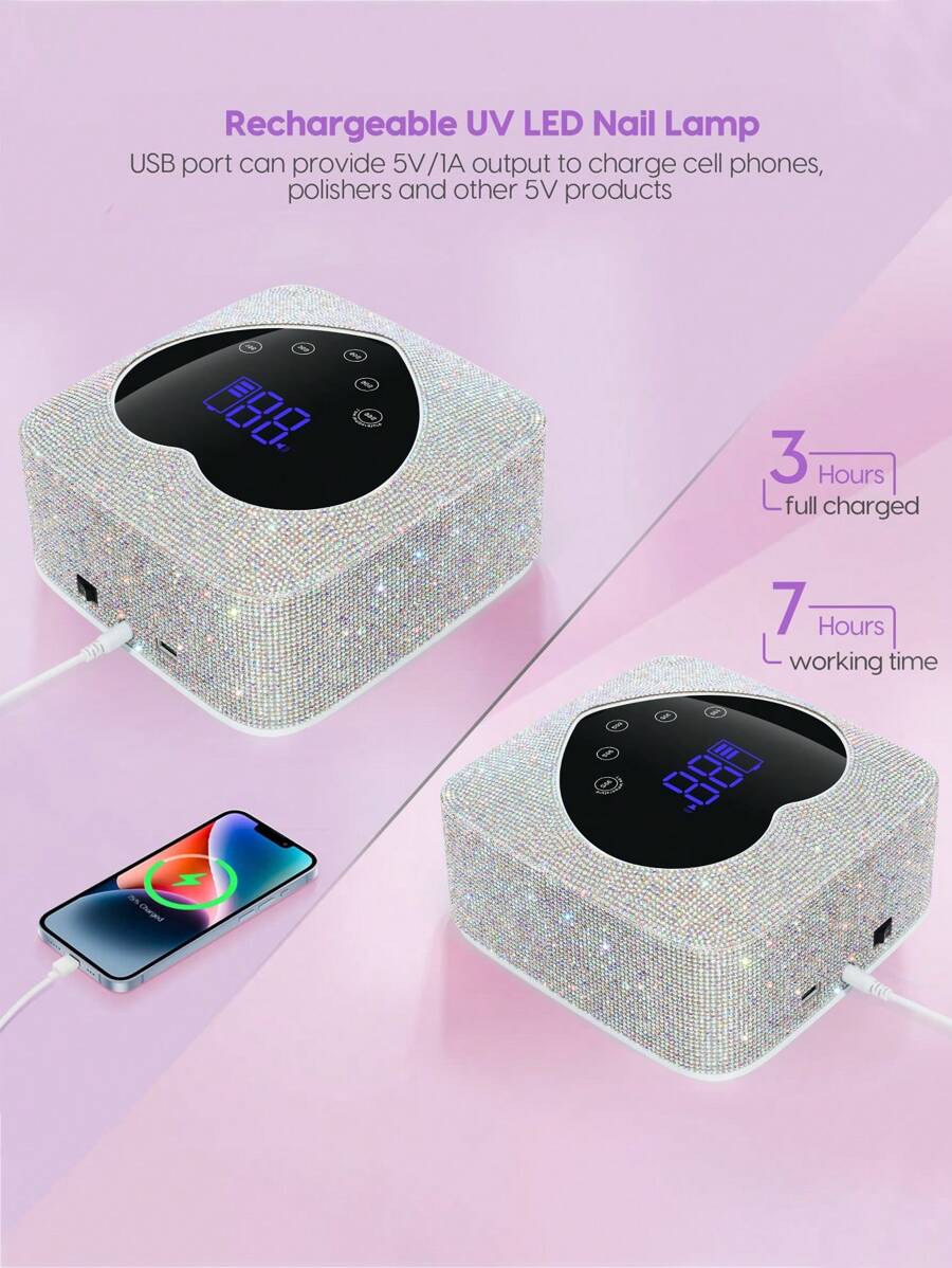 Cordless UV/LED Nail Lamp with Built-In Battery