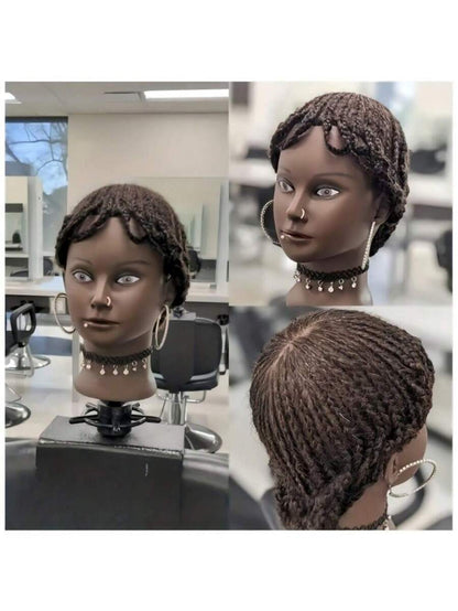 Curly Hair Cosmetology Training Mannequin Head with Clamp Stand