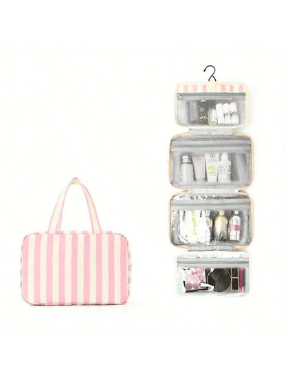 Four-Fold Hanging Toiletry and Makeup Organizer with Hook