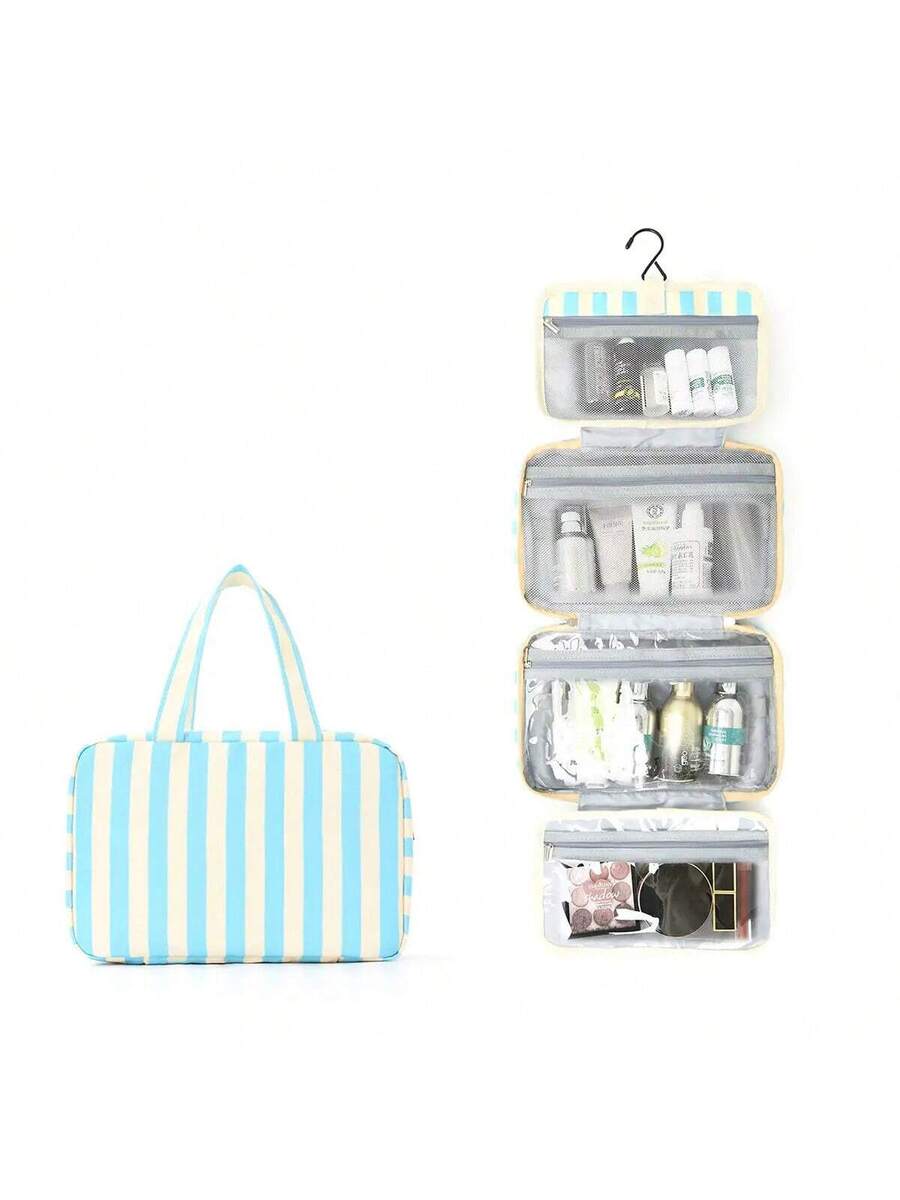 Four-Fold Hanging Toiletry and Makeup Organizer with Hook
