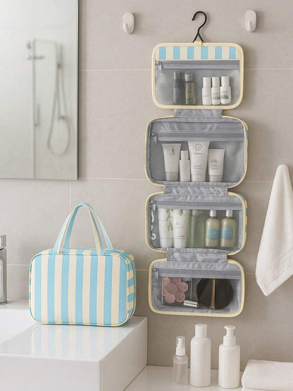 Four-Fold Hanging Toiletry and Makeup Organizer with Hook