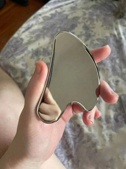 Heart-Shaped Stainless Steel Gua Sha Massage Tool with Optional Storage Pouch