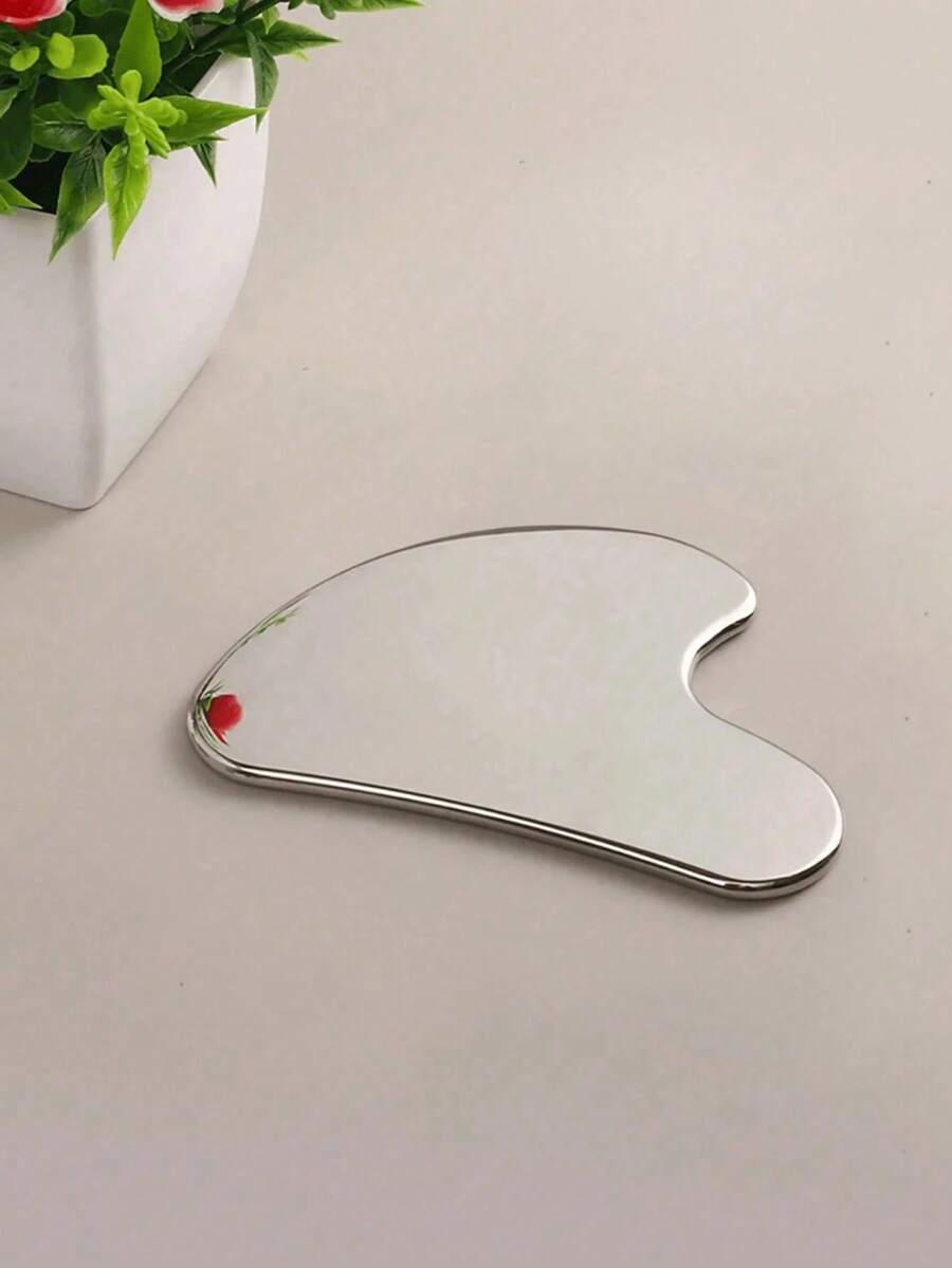 Heart-Shaped Stainless Steel Gua Sha Massage Tool with Optional Storage Pouch