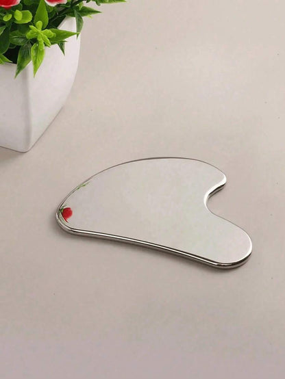 Heart-Shaped Stainless Steel Gua Sha Massage Tool with Optional Storage Pouch