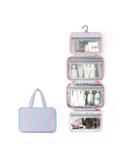 Four-Fold Hanging Toiletry and Makeup Organizer with Hook