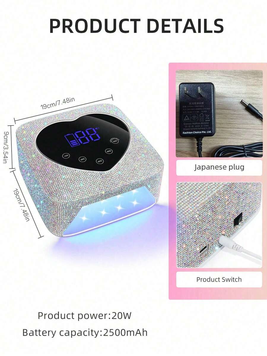 Cordless UV/LED Nail Lamp with Built-In Battery