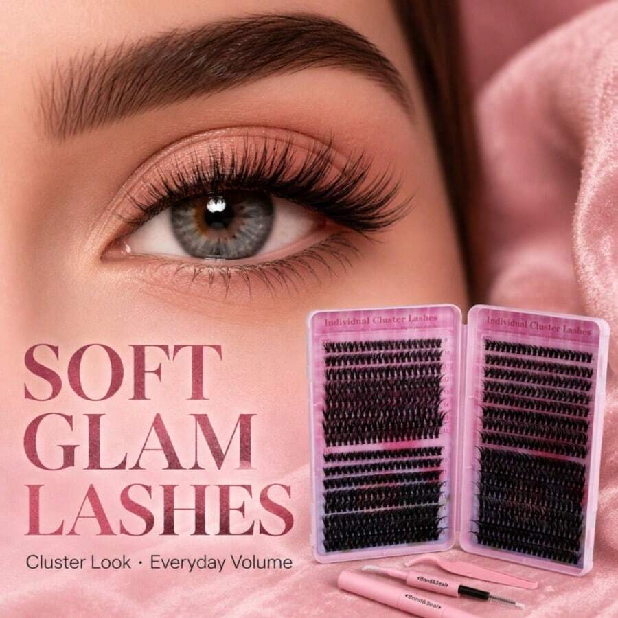 Lightweight False Lash Clusters with Bond and Seal Glue