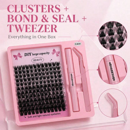 Lightweight False Lash Clusters with Bond and Seal Glue