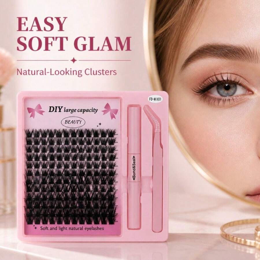 Lightweight False Lash Clusters with Bond and Seal Glue