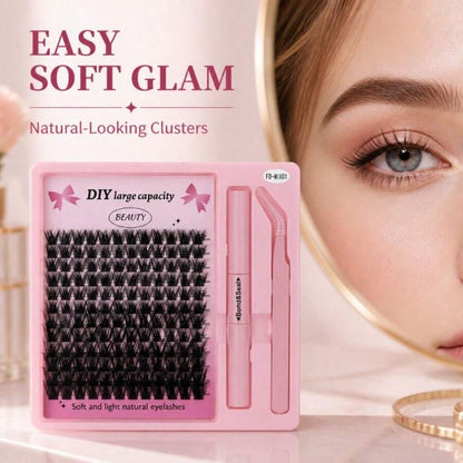 Lightweight False Lash Clusters with Bond and Seal Glue