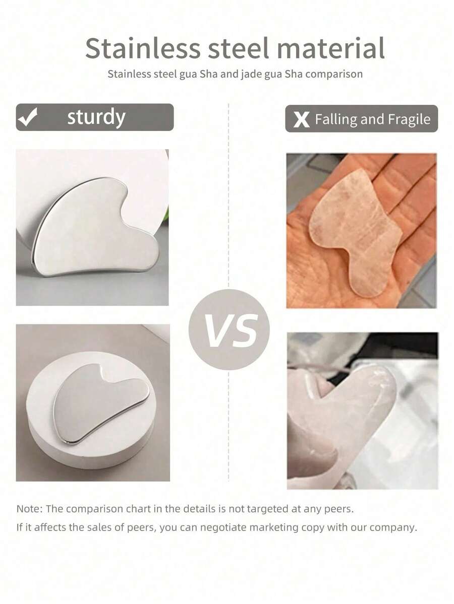 Heart-Shaped Stainless Steel Gua Sha Massage Tool with Optional Storage Pouch