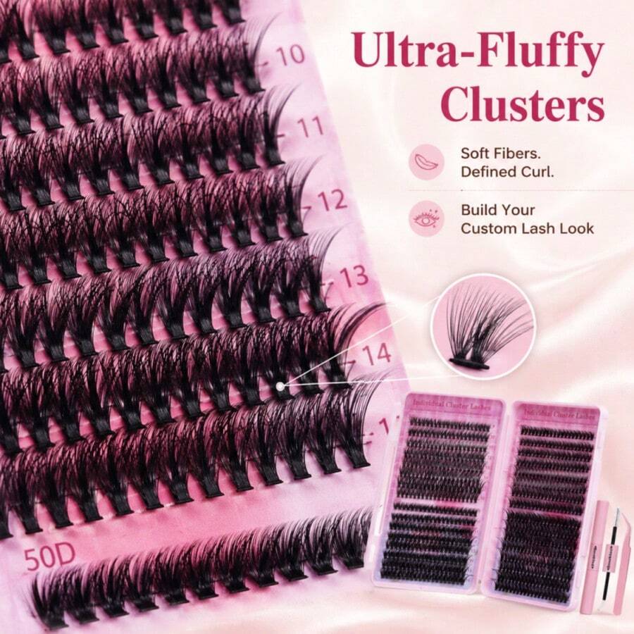 Lightweight False Lash Clusters with Bond and Seal Glue