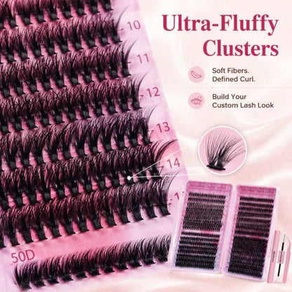 Lightweight False Lash Clusters with Bond and Seal Glue