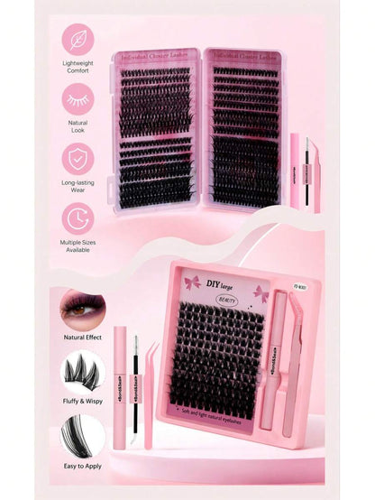 Lightweight False Lash Clusters with Bond and Seal Glue
