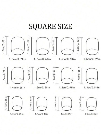 24-Piece Short Square Halloween Press-On Nail Set with Mummy and Ghost Design