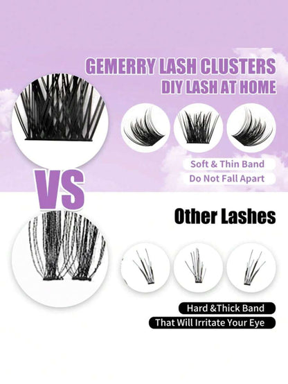 Wispy D-Curl DIY Lash Cluster Kit with Glue, Tweezers and Remover — 584/1168 Pieces