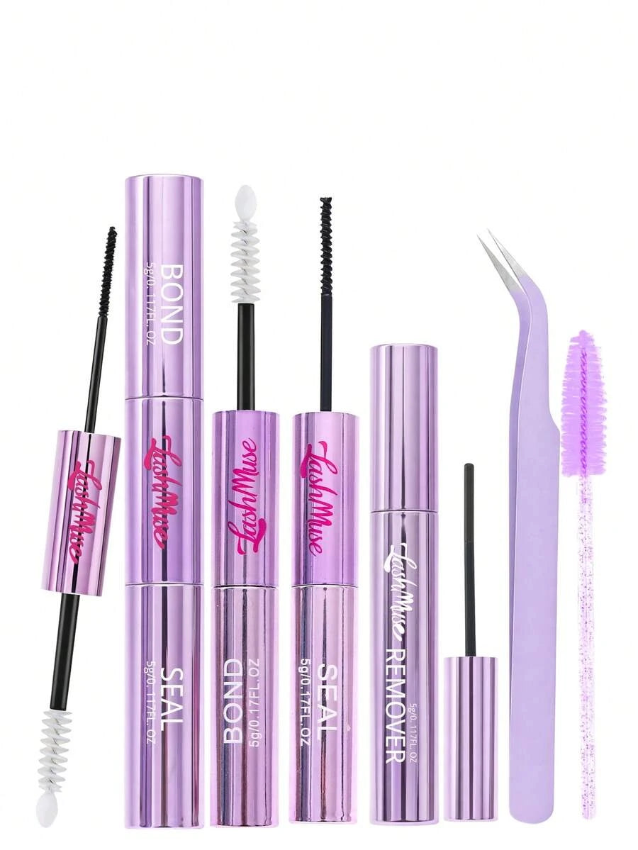 Wispy D-Curl DIY Lash Cluster Kit with Glue, Tweezers and Remover — 584/1168 Pieces