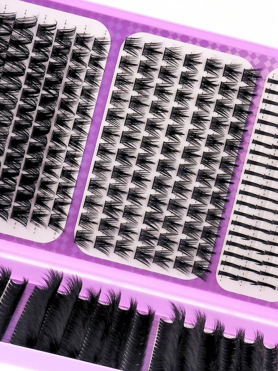 Wispy D-Curl DIY Lash Cluster Kit with Glue, Tweezers and Remover — 584/1168 Pieces