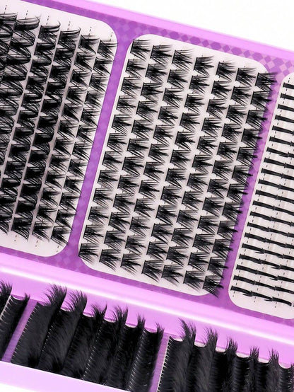 Wispy D-Curl DIY Lash Cluster Kit with Glue, Tweezers and Remover — 584/1168 Pieces