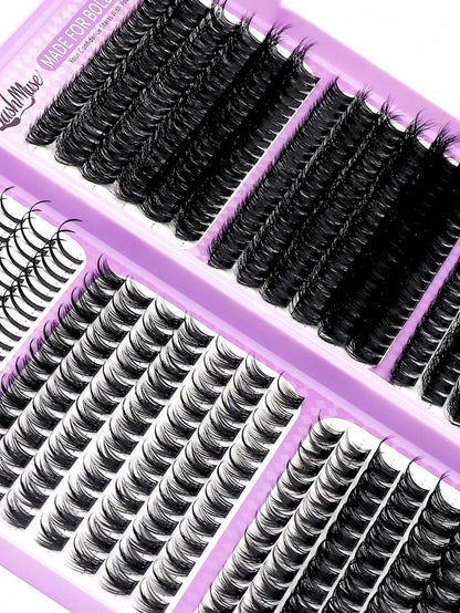 Wispy D-Curl DIY Lash Cluster Kit with Glue, Tweezers and Remover — 584/1168 Pieces