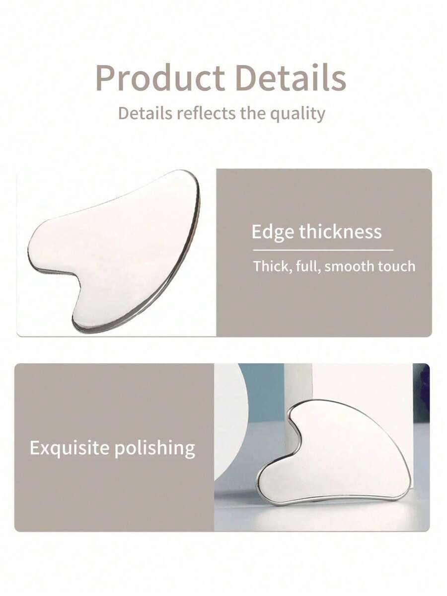 Heart-Shaped Stainless Steel Gua Sha Massage Tool with Optional Storage Pouch
